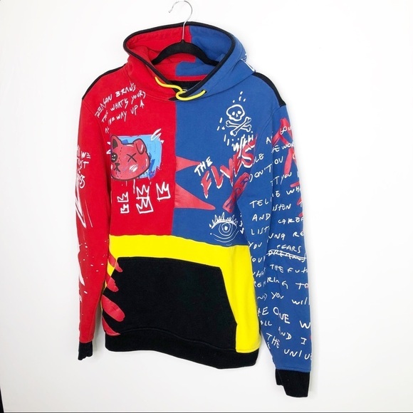 REASON Streetwear graphic color block hooded sweatshirt - Picture 8 of 14